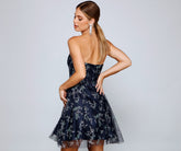 Zariah – Formelles Partykleid mit Blumen- und Glitzermuster